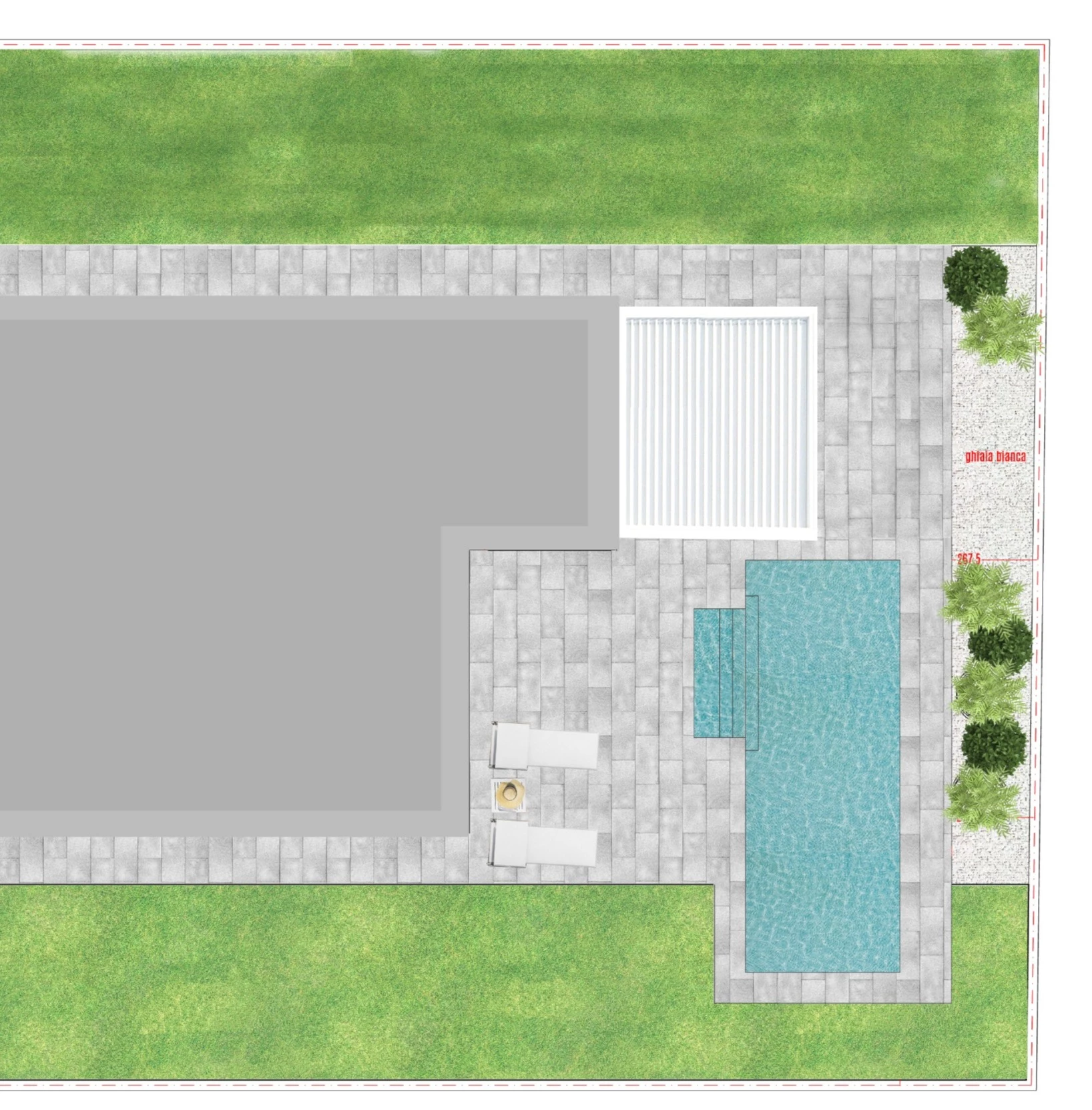 Progetto realizzato per cliente privato, per realizzazione piscina pertinenziale con scala recessa  - provincia di Lodi